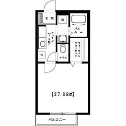 クレスト西町 1Kの間取図画像