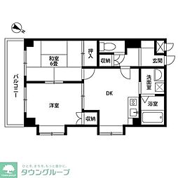 プリメールマンション 2LDKの間取図画像