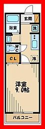 アゼリヤ021 1Kの間取図画像