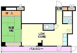 スカイコート八王子3 1LDKの間取図画像