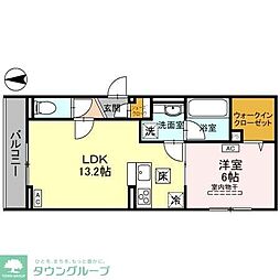 JR武蔵野線 越谷レイクタウン駅 徒歩17分の賃貸アパート 3階1LDKの間取り