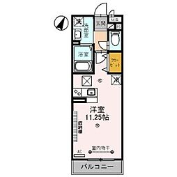 JR武蔵野線 三郷駅 徒歩5分の賃貸アパート 3階ワンルームの間取り