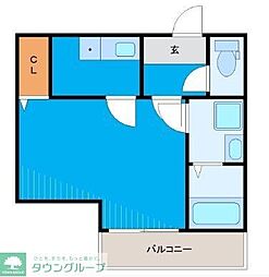 JR武蔵野線 三郷駅 徒歩6分の賃貸アパート 3階1Kの間取り