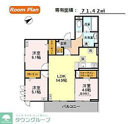 つくばエクスプレス 八潮駅 徒歩8分の賃貸アパート 3階3LDKの間取り