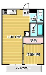 東武伊勢崎線 新越谷駅 徒歩4分の賃貸アパート 1階1LDKの間取り