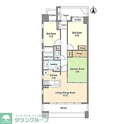 JR京浜東北・根岸線 川口駅 徒歩3分の賃貸マンション 5階3LDKの間取り