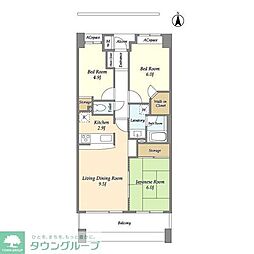 JR京浜東北・根岸線 川口駅 徒歩3分の賃貸マンション 4階3LDKの間取り