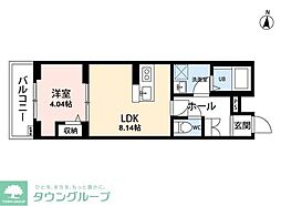 東武伊勢崎線 大袋駅 徒歩3分の賃貸アパート 2階1LDKの間取り