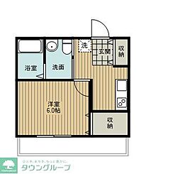 東武伊勢崎線 大袋駅 徒歩11分の賃貸アパート 3階1Kの間取り