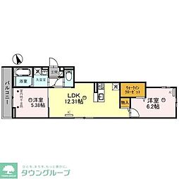 つくばエクスプレス 八潮駅 徒歩6分の賃貸アパート 2階2LDKの間取り