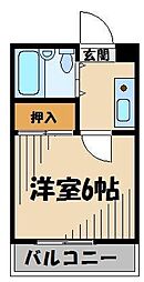 東武伊勢崎線 草加駅 徒歩8分の賃貸マンション 1階1Kの間取り