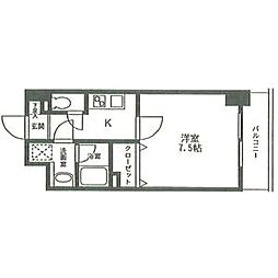 つくばエクスプレス 八潮駅 徒歩8分の賃貸マンション 3階1Kの間取り