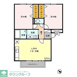 グランフェルム 2LDKの間取図画像