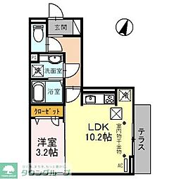 エーデルカーサ 1LDKの間取図画像