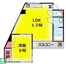 イオロスソーカ 1LDKの間取図画像