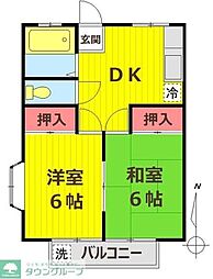 シャトー幸 2DKの間取図画像