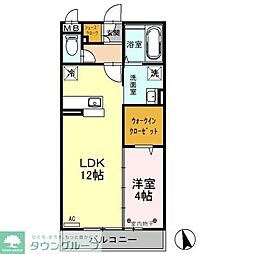 ヴァンヴィーヴル早稲田 1LDKの間取図画像
