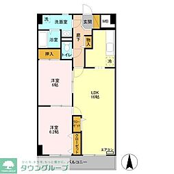クレドール草加 2LDKの間取図画像