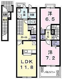 カンパーニャ・ミリオーネ 2LDKの間取図画像