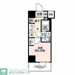 プレール・ドゥーク川口並木 1Kの間取図画像