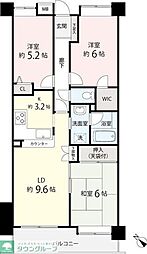 ローヤルシティ越谷 3LDKの間取図画像