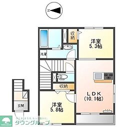 ロワ・ソレイユ4 2LDKの間取図画像