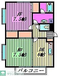 ツインズキャビン 2DKの間取図画像