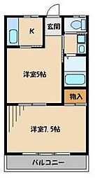 タイガーズマンション武里 2Kの間取図画像