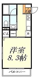 サニーレジデンス8 1Kの間取図画像