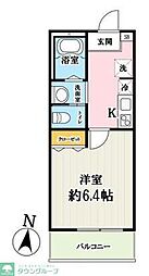 エスポワール・K南越谷 1Kの間取図画像