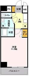 キャメロット新越谷 1Kの間取図画像
