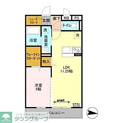 アルバトロス 1LDKの間取図画像