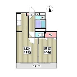 フォレスト小山 1LDKの間取図画像
