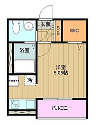Nプラス八王子 1階ワンルームの間取り