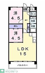 ファミーユ旭 3階3DKの間取り