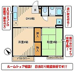グリーンハイツ（連光寺） 2階2DKの間取り