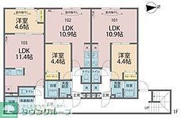 カインドネス八王子元横山町 1階1LDKの間取り
