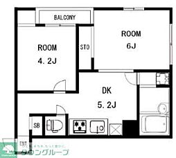 タウンライフ永山II 2階2DKの間取り