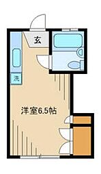 Ｕトピア 2階ワンルームの間取り