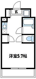 ウインドベル学生マンション 4階1Kの間取り