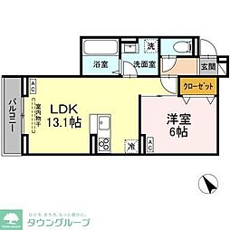 D-ROOM松木B 2階1LDKの間取り
