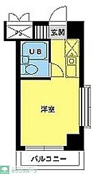 スカイコート八王子第3 5階ワンルームの間取り