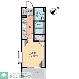 ヴィラフローリッシュ 3階1Kの間取り