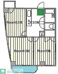 第11鷹取ビル 2階3Kの間取り