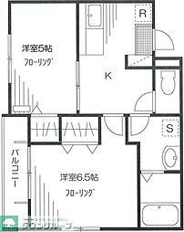 プリマヴェーラ狭間 2階2Kの間取り