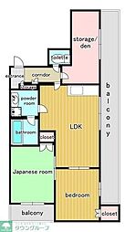 プランドール 4階2SLDKの間取り