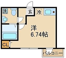 エスポワール 3階ワンルームの間取り