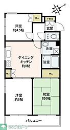 ファミールアライ 3階3DKの間取り