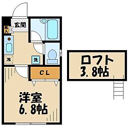 ピッコリーノ 2階1Kの間取り