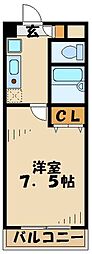 ルピナス5 2階1Kの間取り